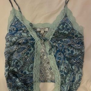 Frankie’s Bikinis Juliet Lace Silk Tank